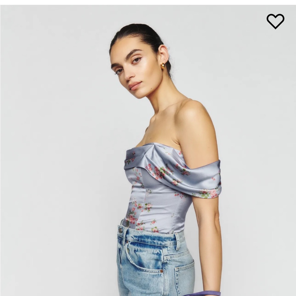 Reformation Lux Silk Top in Melba
